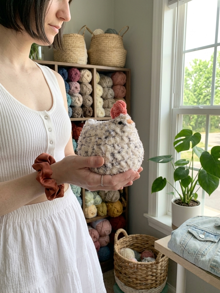 Mabel Chicken Crochet Pattern Easy Plush Farm Chicken Amigurumi – Crafts
