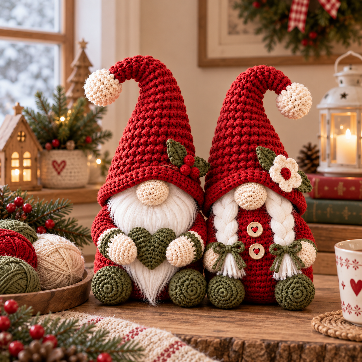 Hekleoppskrift på nissepar til jul, Heklede julefigurer og julepynt (PDF) | Crafts