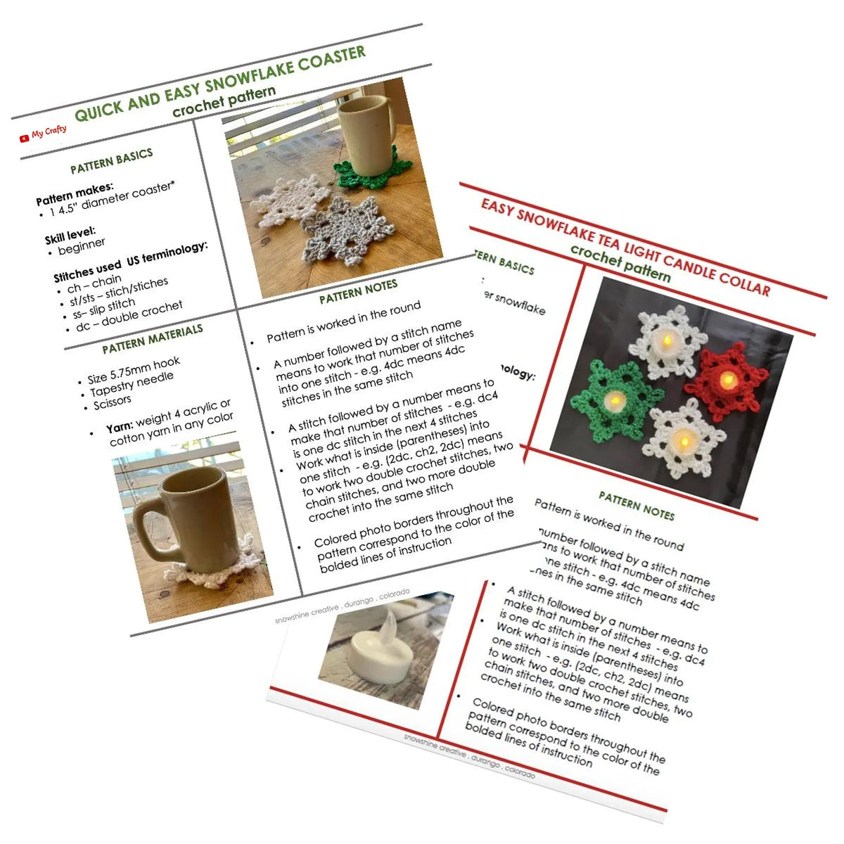 Snowflake LED Tea Light Holders Crochet Pattern - Crafts