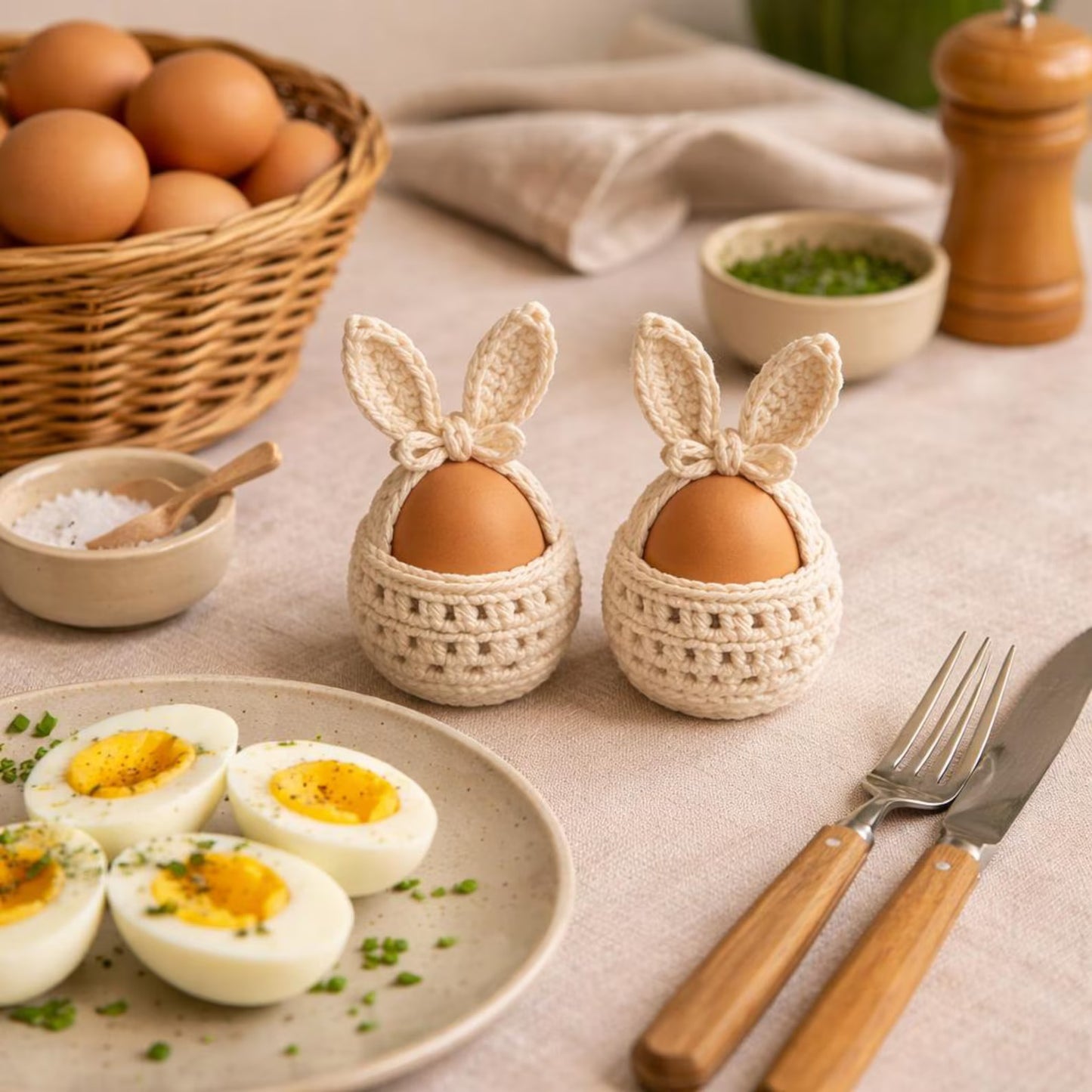 Bunny Egg Cozy Crochet Pattern Beginner Friendly Easter Decor - Crafts