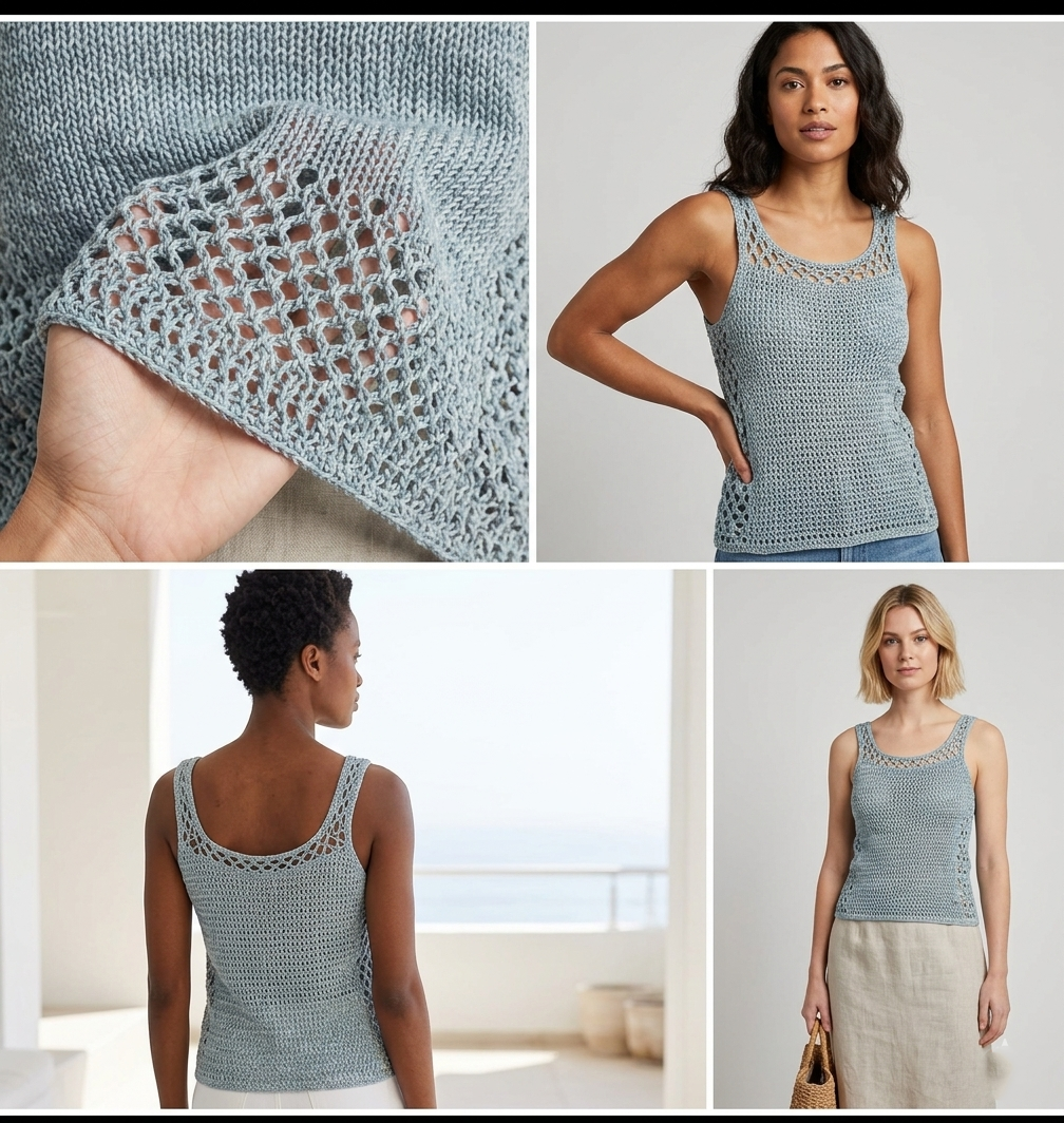 The Seaside Lace Sweater Summer Top Crochet Pattern - crafts