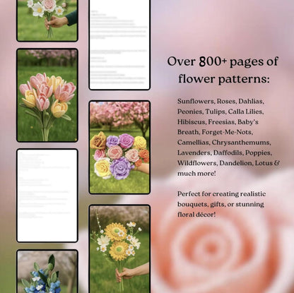 800+ Flower Bouquet Crochet PATTERNS - Crafts
