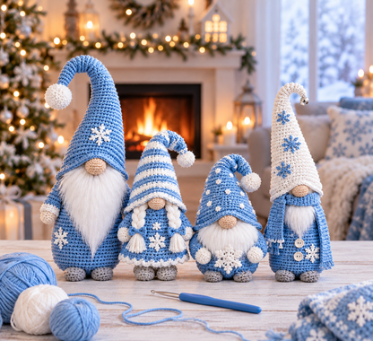 4 Gnome Crochet Pattern Gnomes Winter Wonderland Amigurumi | Crafts
