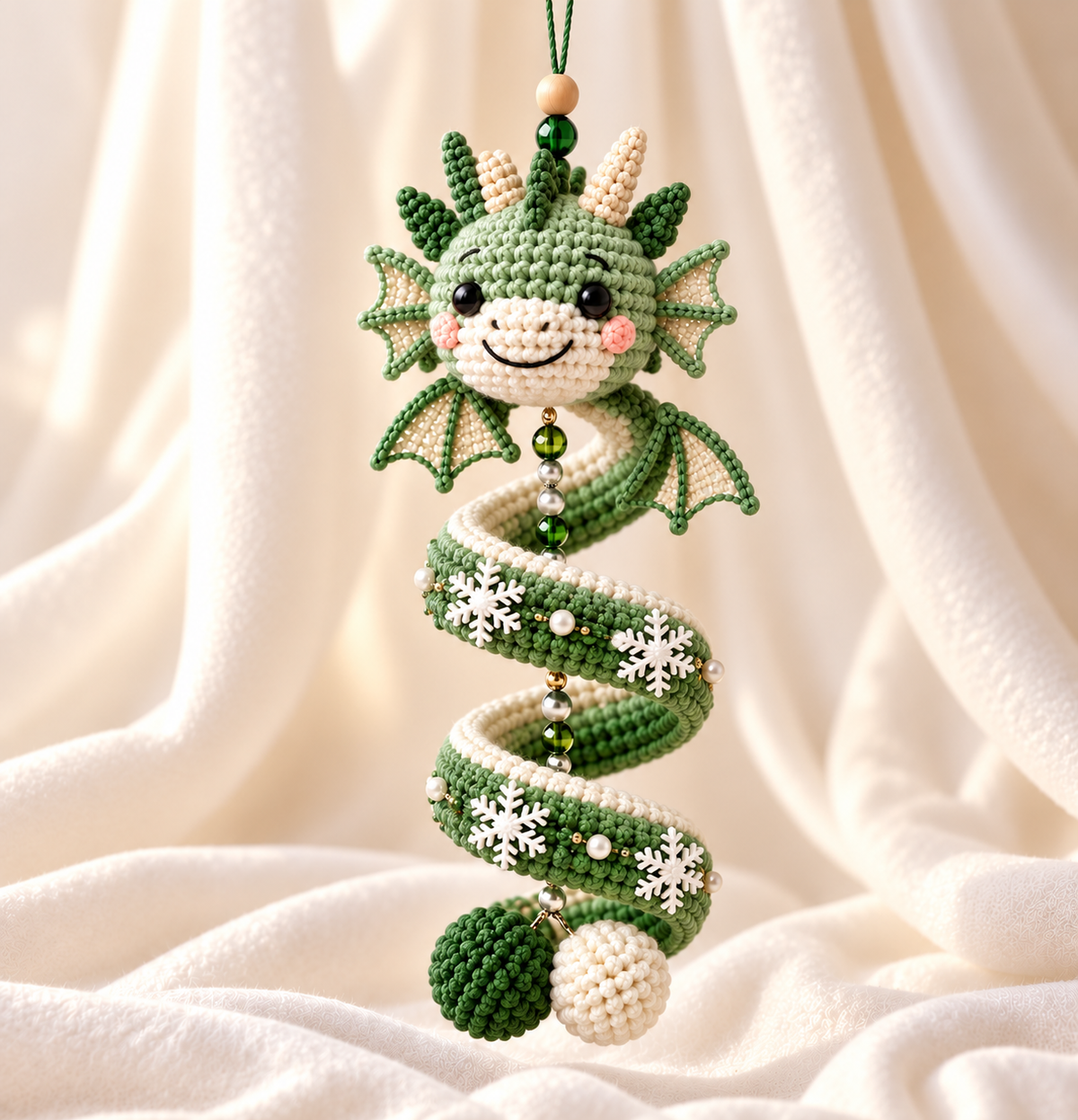 Dragon Spiral Tree Ornament Crochet Pattern 3D Bauble Gothic Christmas Decor | Crafts