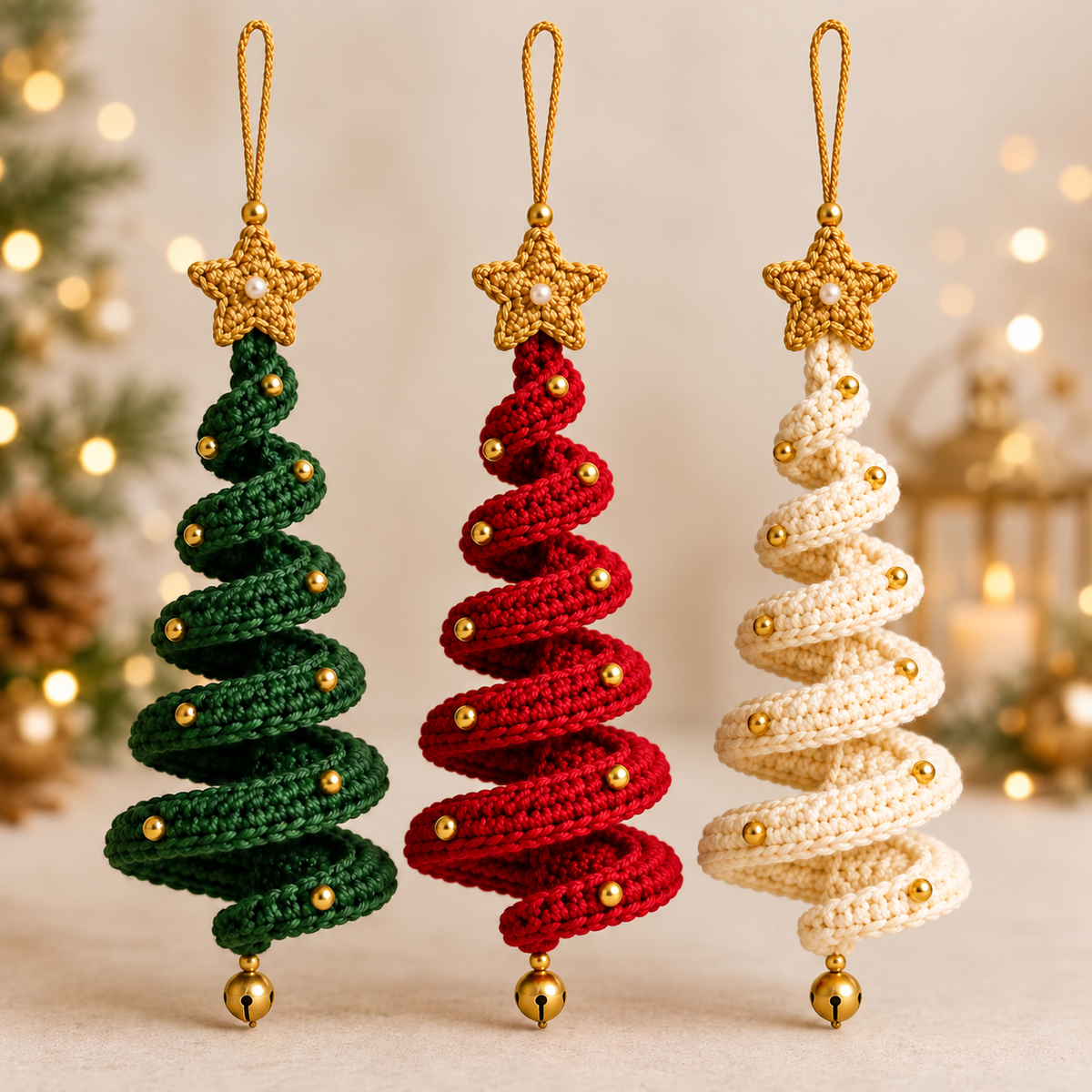 Crochet Christmas Tree Spiral Pattern 3-in-1  Hanging Spiral Ornament PDF | Crafts