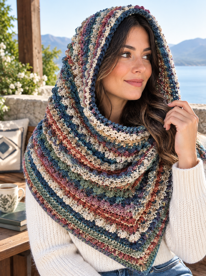 Crochet Scarf Pattern Unique Textured Bandana Hooded | Crafts