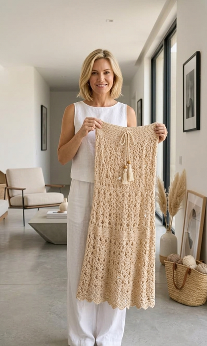 Summer Lace Maxi Skirt Crochet Pattern Beach Cover Up - Crafts