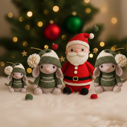 Häkelanleitungen für Weihnachtsmann und Weihnachtsmäuschen – Amigurumi-Weihnachtsfiguren PDF | Crafts