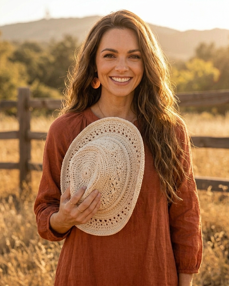 Cowboy Hat Crochet Pattern Cowgirl Sun Cap Boho Lace PDF - Crafts