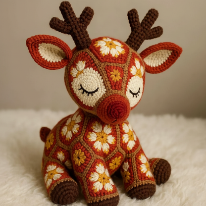 Reindeer African Flower Christmas Amigurumi Crochet Pattern - Crafts