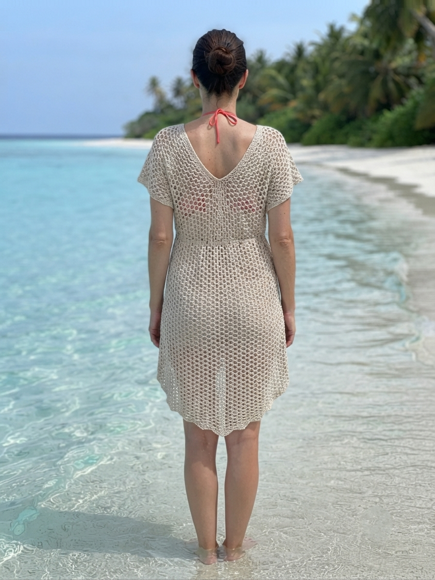 Pua Poa Beach Swimsuit Cover Up Easy Summer Coverup Crochet Pattern - Crafts