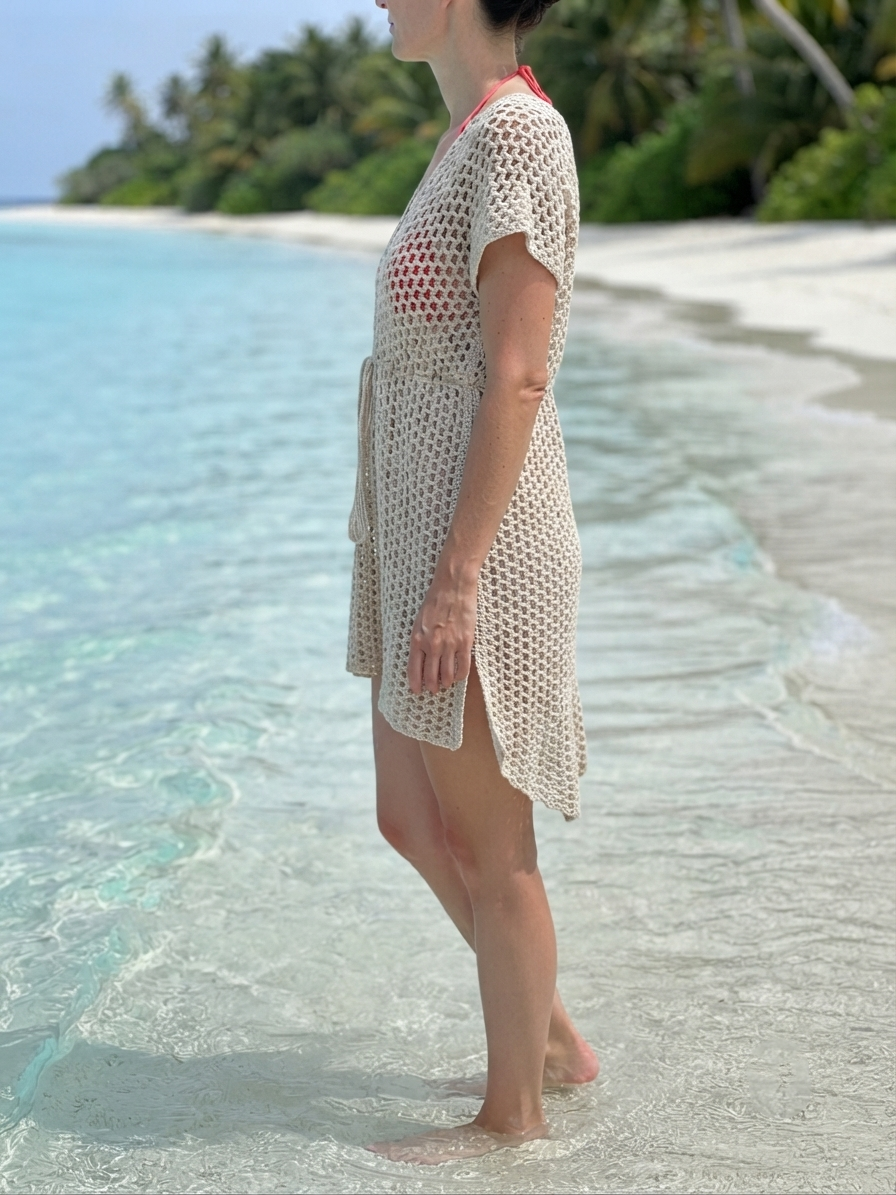 Pua Poa Beach Swimsuit Cover Up Easy Summer Coverup Crochet Pattern - Crafts