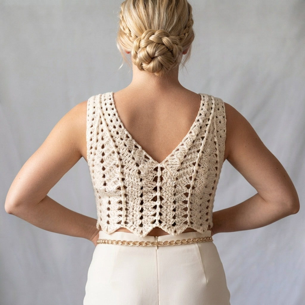 Summer V-Stitch Crochet Top Pattern Size XS to Plus Easy Beginner - Crafts
