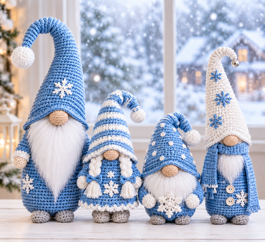 4 Gnome Crochet Pattern Gnomes Winter Wonderland Amigurumi | Crafts