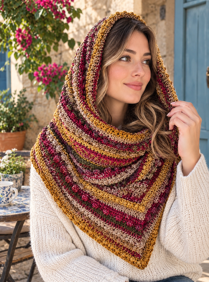 Crochet Scarf Pattern Unique Textured Bandana Hooded | Crafts