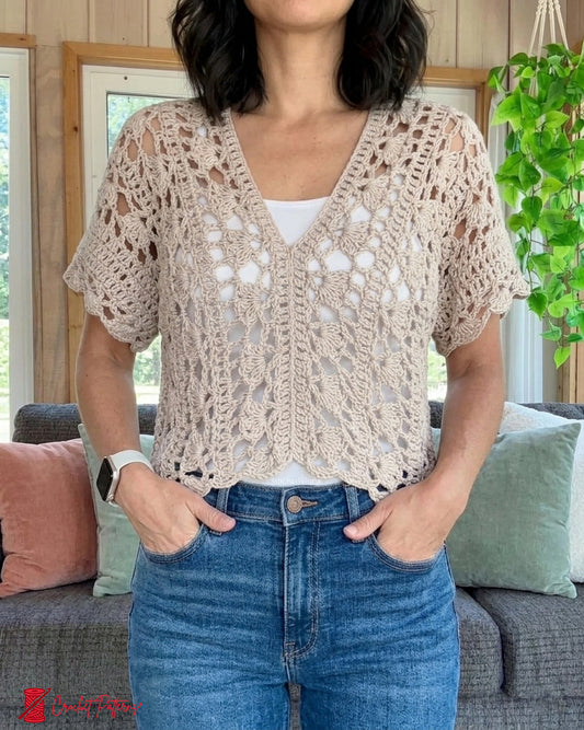 Crochet Pattern Top Summer Crochet Tee Beginner Beachy Shirt PDF XS–5XL