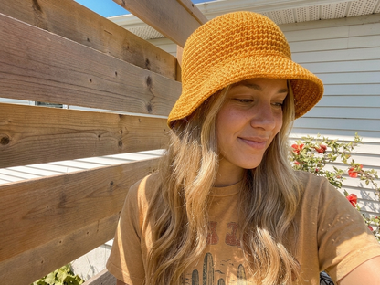 Sunshine Bucket Hat 4 SIZES Crochet Pattern Easy Beginner Friendly - Crafts
