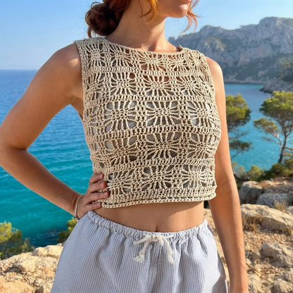 Sunny Side UP Tank Summer Crochet Pattern Easy Beginner Friendly - Crafts