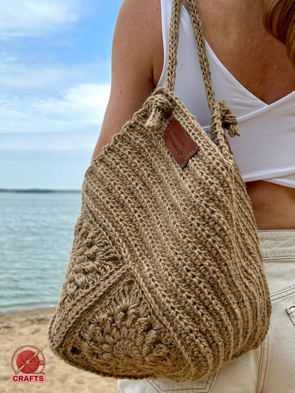 Jute Crochet Bag Pattern Stylish Granny Square - Crafts