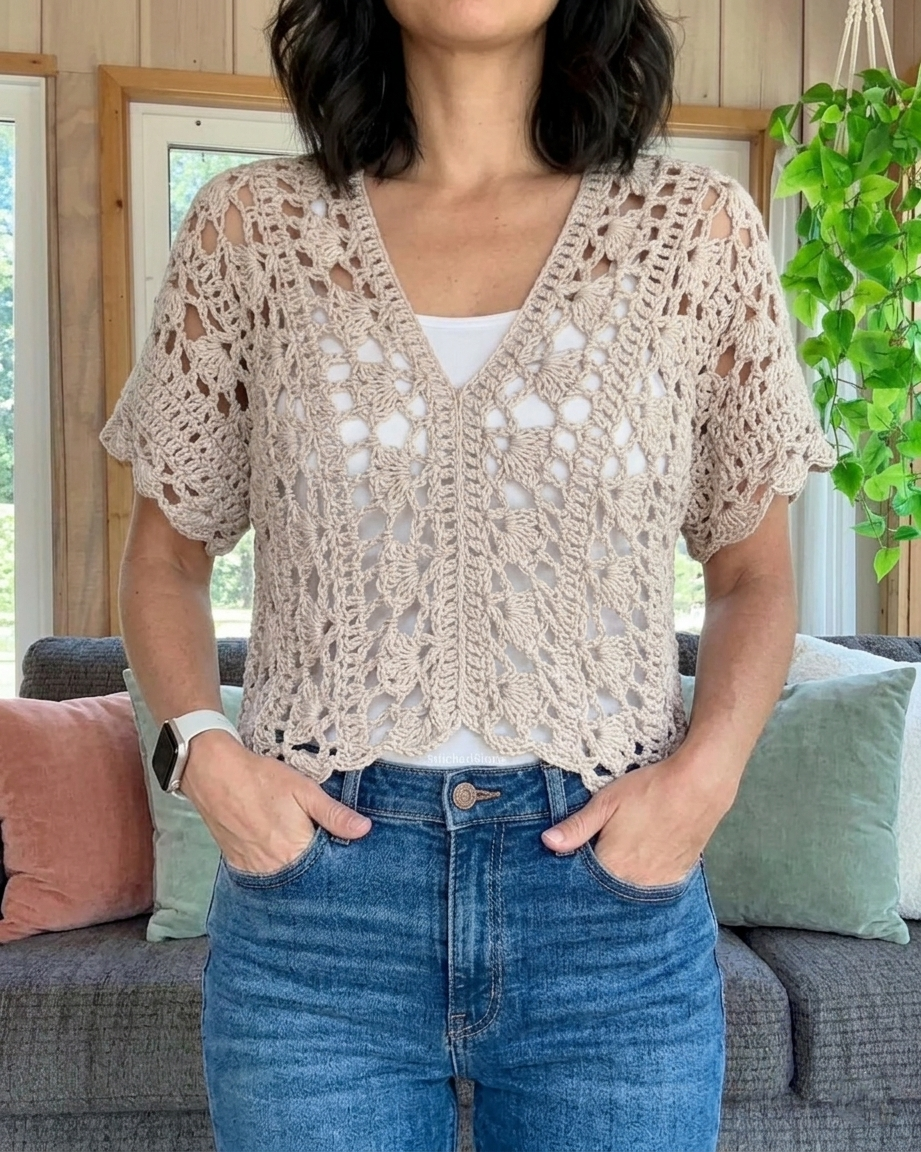 Top Summer Crochet Pattern Tee Beginner Beachy Shirt PDF XS–5XL