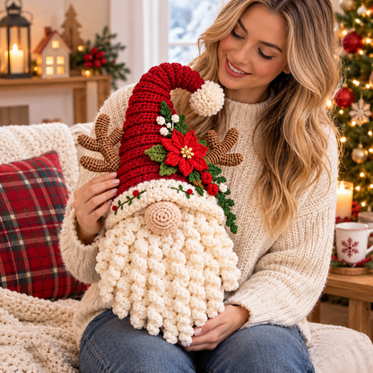 Christmas Gnome Crochet Pattern Santa Gnome Door Hanger Reindeer Gnome Holiday Wall | Crafts