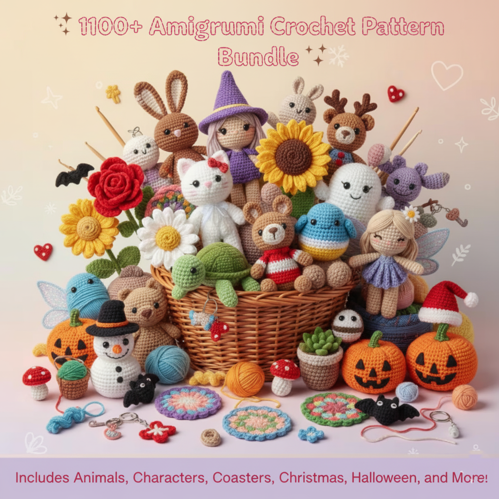 1100+ Amigurumi Crochet Pattern Bundle All in One Cute Animals.. | Crafts