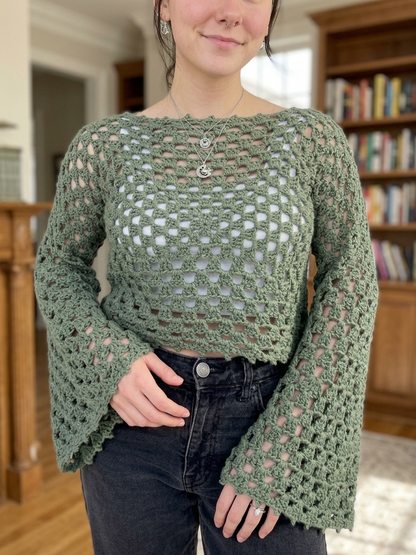 Retro Sweater Summer Crochet Pattern Classic Mesh Beginner Beachy Shirt PDF XS–5XL
