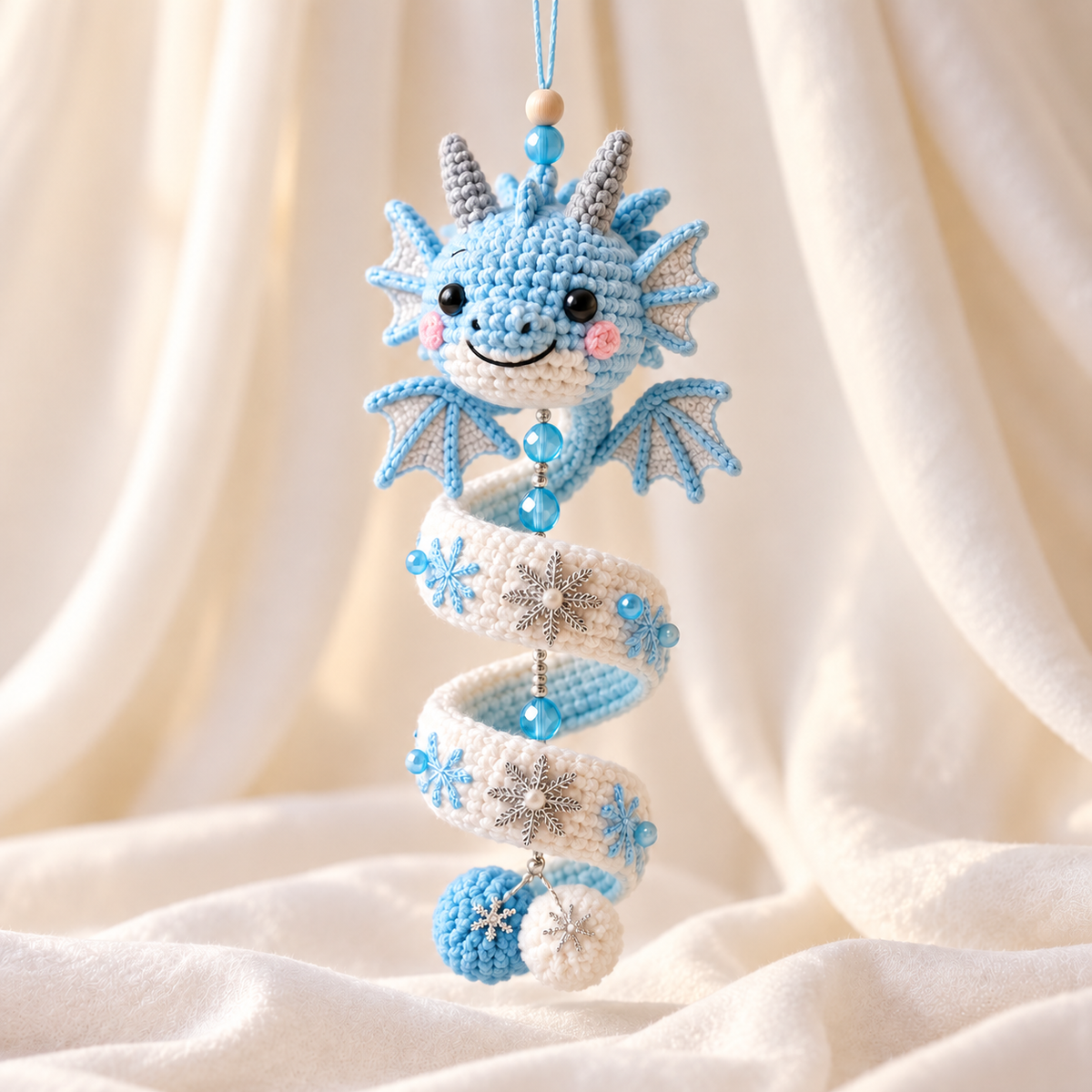 Dragon Spiral Tree Ornament Crochet Pattern 3D Bauble Gothic Christmas Decor | Crafts