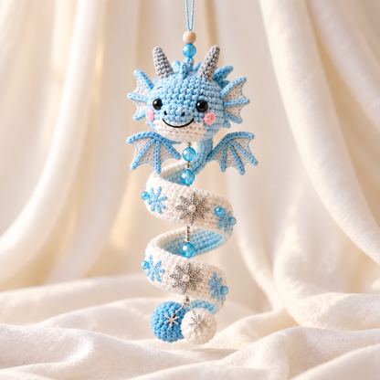 Dragon Spiral Tree Ornament Crochet Pattern 3D Bauble Gothic Christmas Decor | Crafts