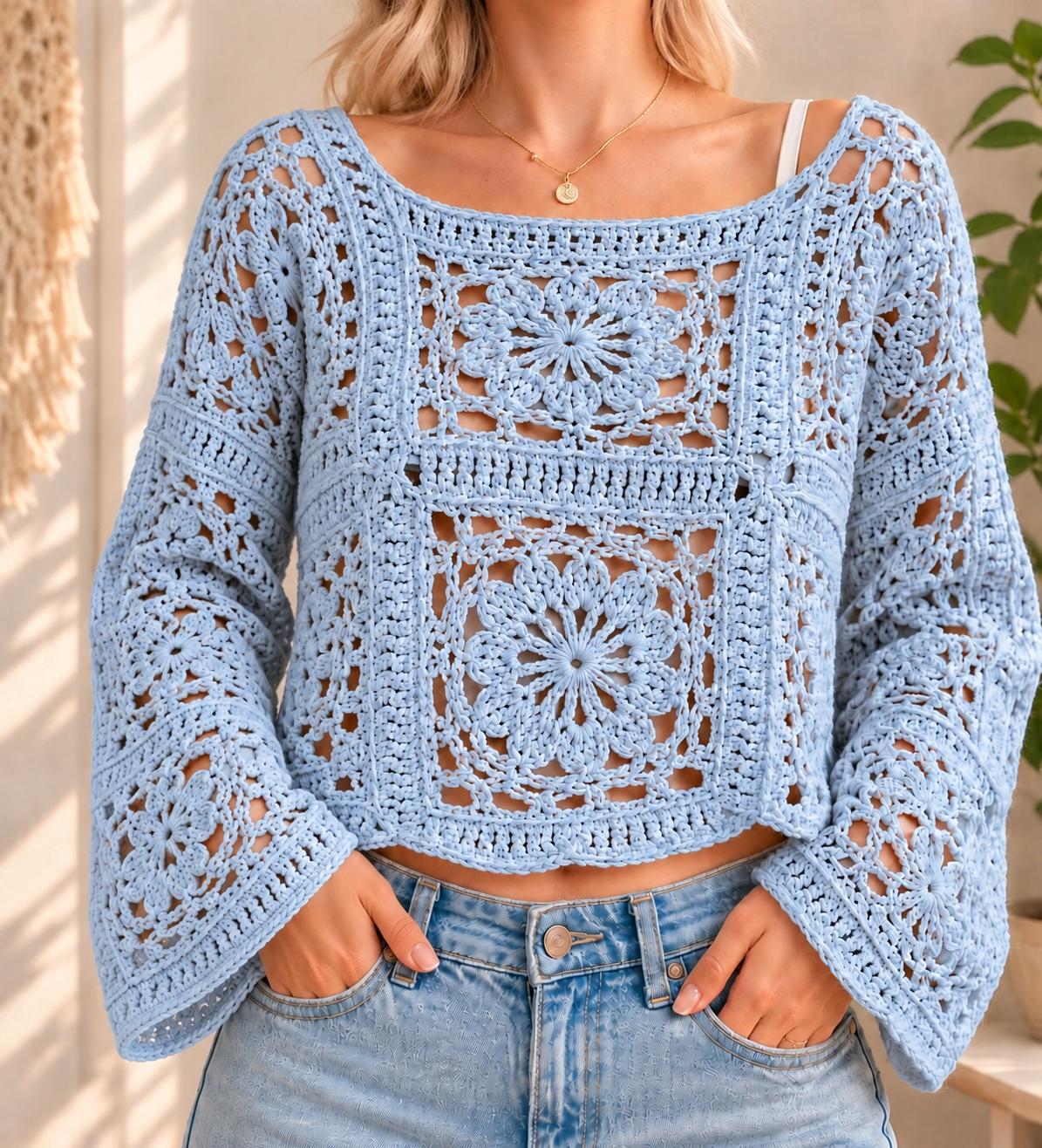 Cornflower Sweater Boho Crochet Pattern PDF Lace Sweater | Crafts