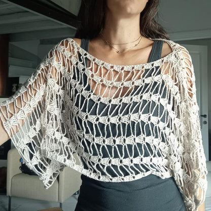 Fishing Net Sweater Square Dance Crochet Pattern PDF - Crafts
