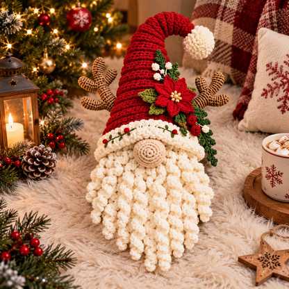 Christmas Gnome Crochet Pattern Santa Gnome Door Hanger Reindeer Gnome Holiday Wall | Crafts
