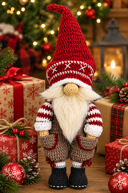 Christmas Gnome Crochet Pattern PDF Decorations Festive Holiday Gnome | Crafts