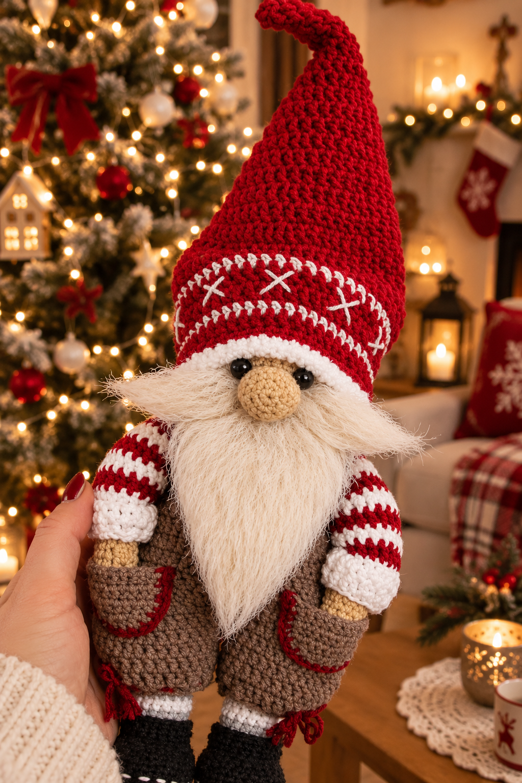Christmas Gnome Crochet Pattern PDF Decorations Festive Holiday Gnome | Crafts