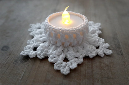 Snowflake LED Tea Light Holders Crochet Pattern - Crafts