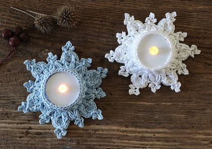 Snowflake LED Tea Light Holders Crochet Pattern - Crafts