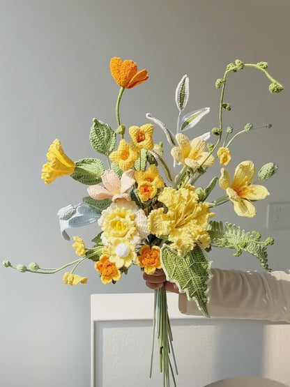 15-in-1 Floral Crochet Pattern Flower Bouquet Arrangement - Crafts
