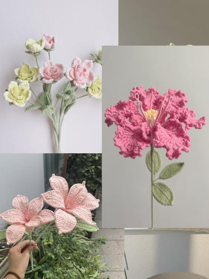 15-in-1 Floral Crochet Pattern Flower Bouquet Arrangement - Crafts