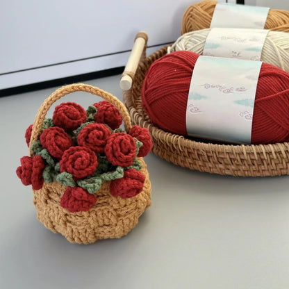 Rose Coaster & Flower Basket Crochet Pattern 5 languages - Crafts
