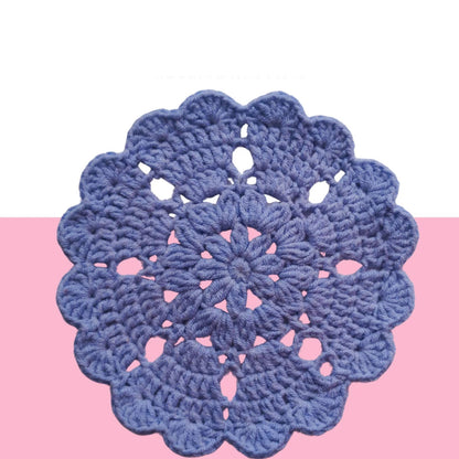 Crochet Heart & Flower Coaster Pattern Easy DIY House Decor - Crafts