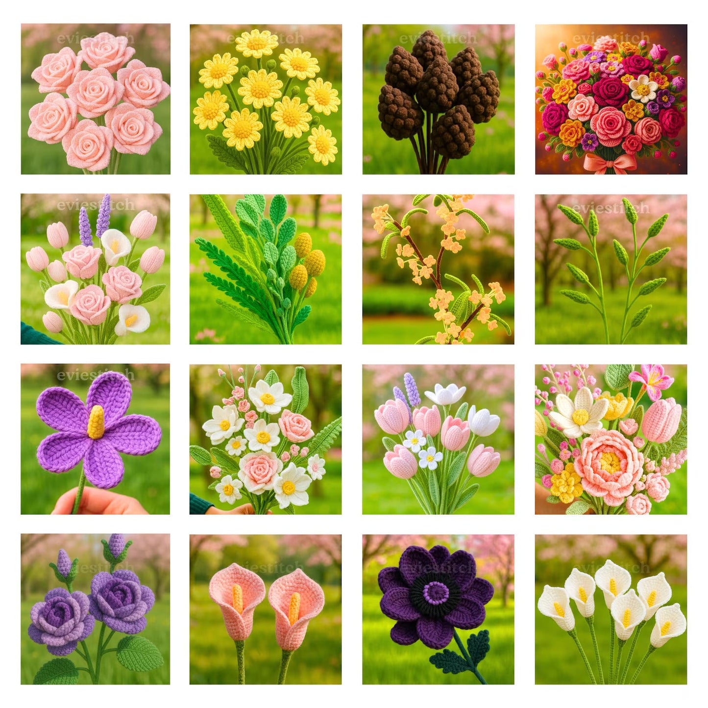 800+ Flower Bouquet Crochet PATTERNS - Crafts