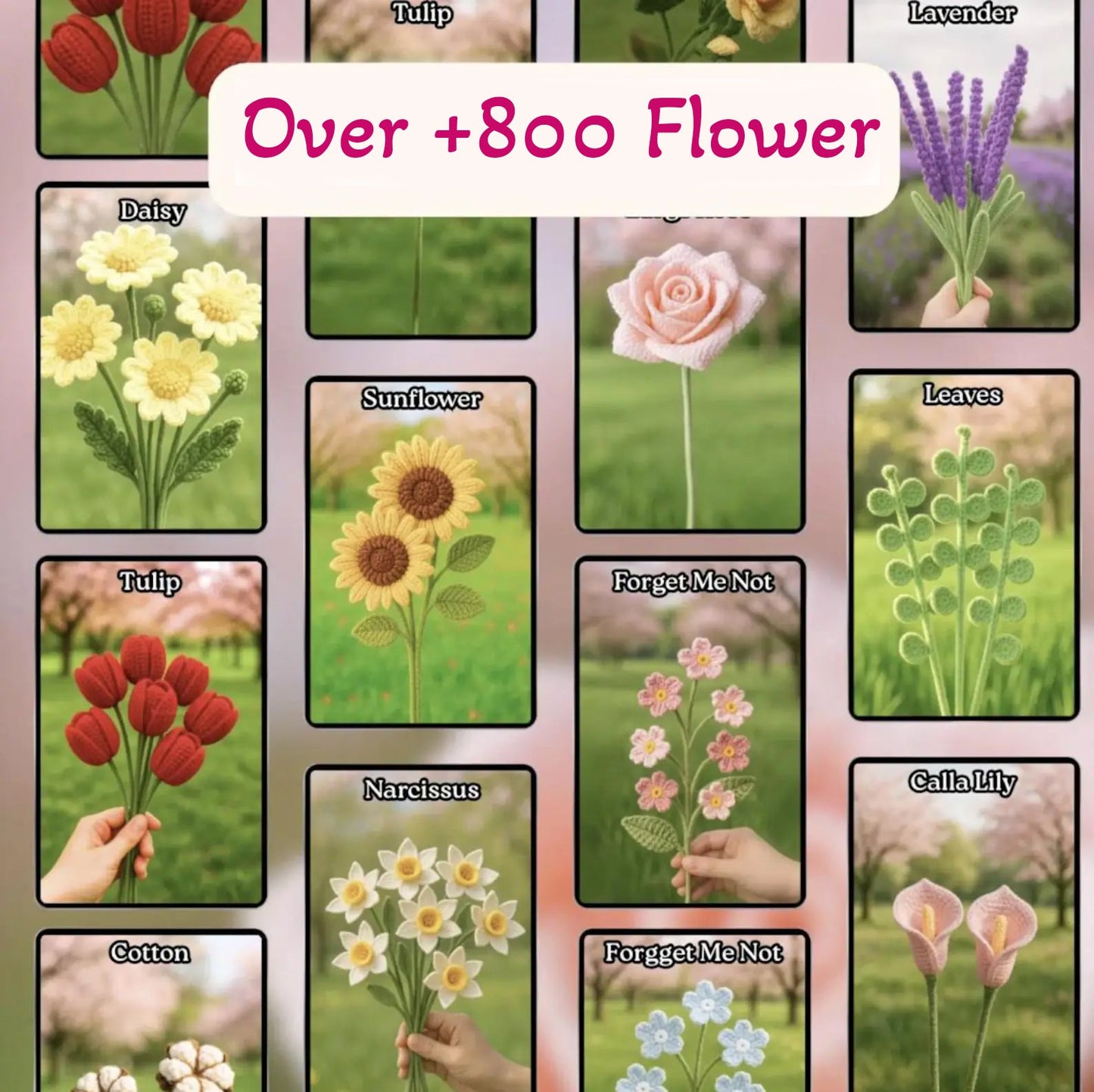 800+ Flower Bouquet Crochet PATTERNS - Crafts