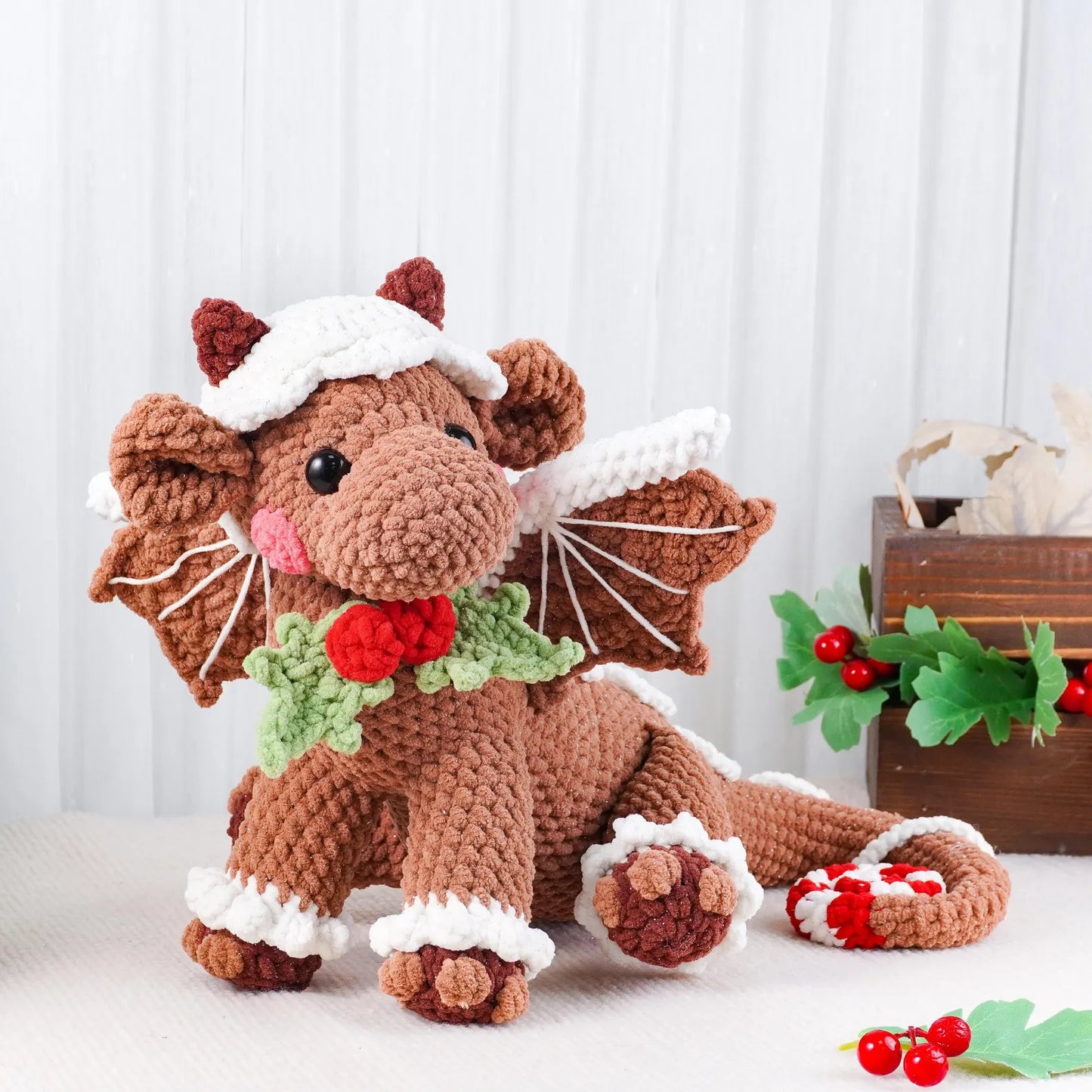 Christmas Amigurumi Gingerbread Dragon Crochet Pattern - Crafts