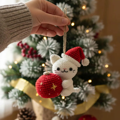 Christmas Cat and Ball Crochet PDF Pattern - Crafts