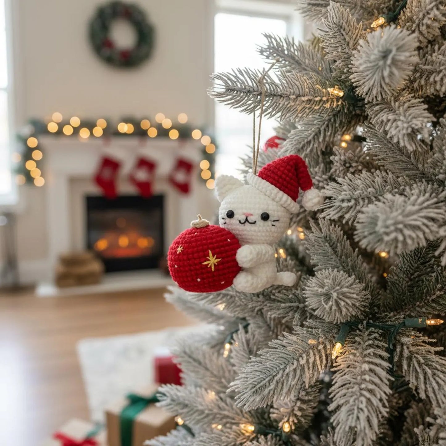 Christmas Cat and Ball Crochet PDF Pattern - Crafts