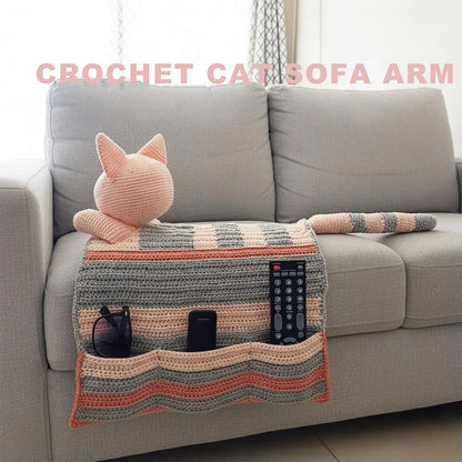 Crochet Cat Sofa Arm Organizer Pattern Couch Caddy PDF - Crafts