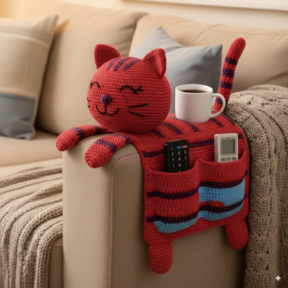 Crochet Cat Sofa Arm Organizer Pattern Couch Caddy PDF - Crafts