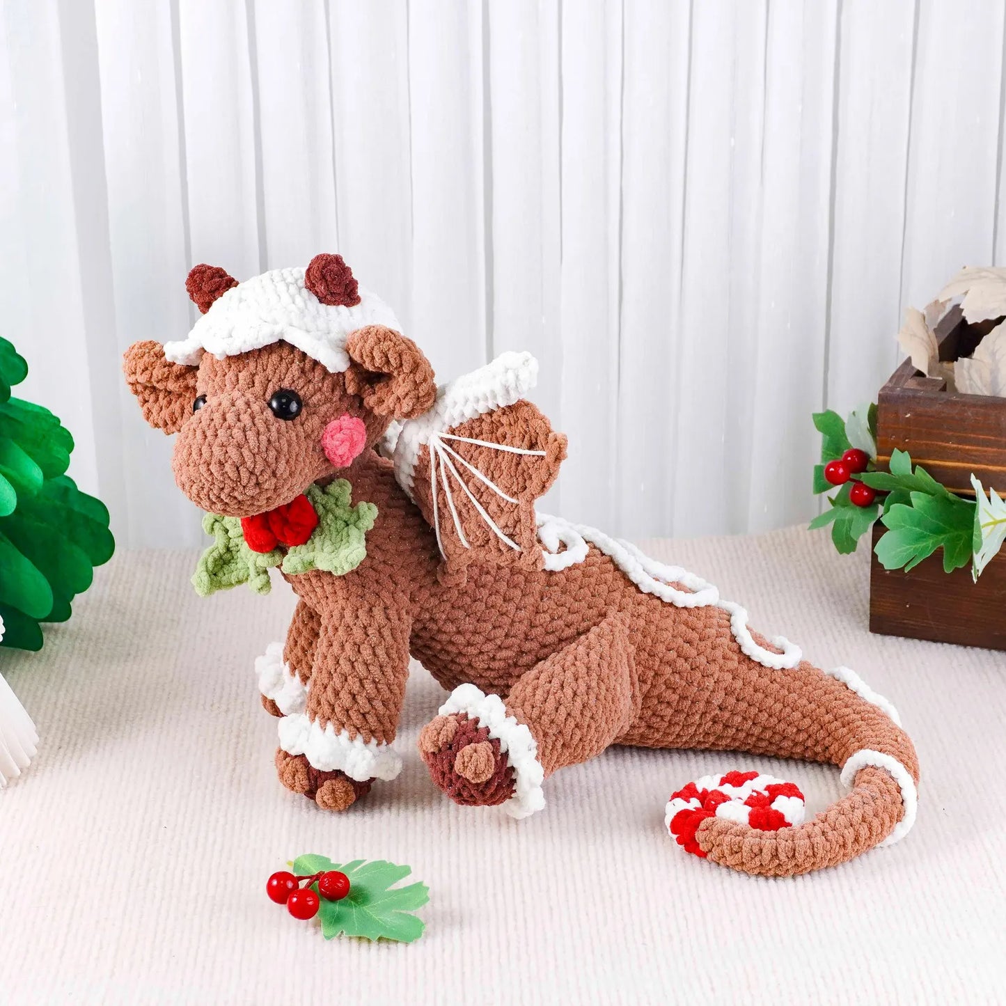 Christmas Amigurumi Gingerbread Dragon Crochet Pattern - Crafts