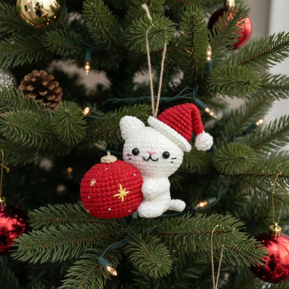 Christmas Cat and Ball Crochet PDF Pattern - Crafts