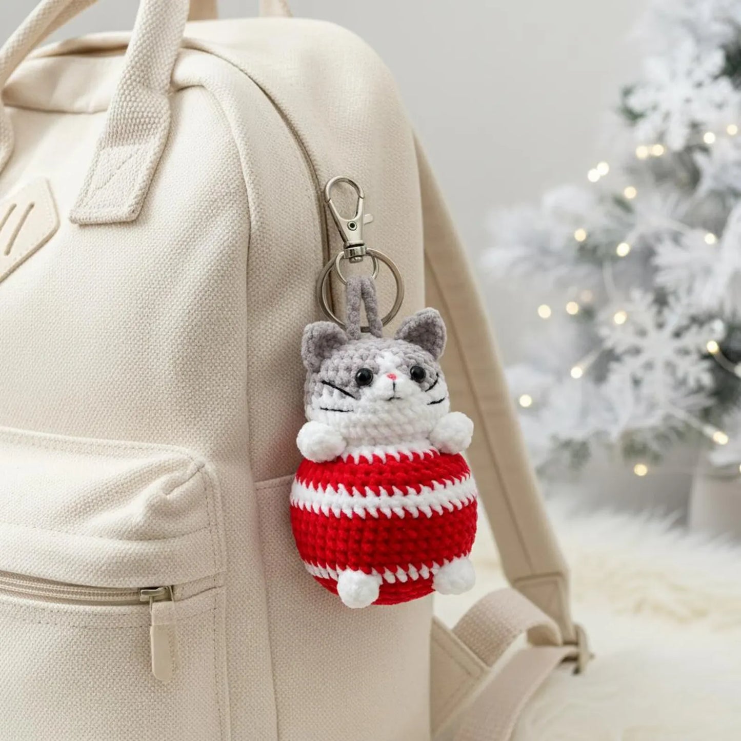 Amigurumi Christmas Cat Ball Pattern Cute Cat Crochet PDF - Crafts